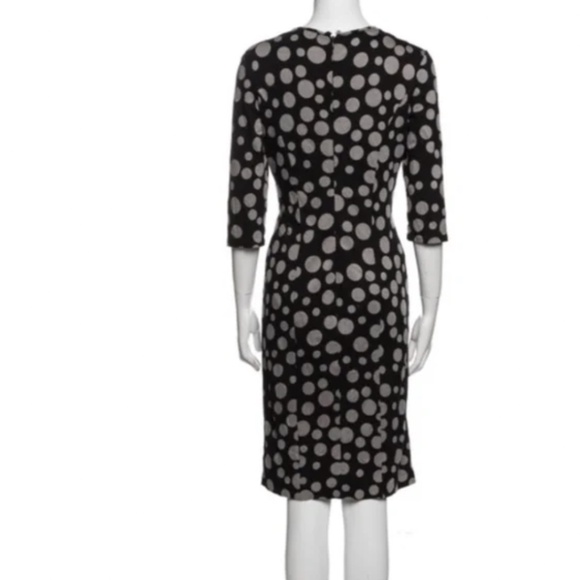 Armani Collezioni V-Neck Empire Waist Polka Dot Stretchy Dress 10 - Picture 3 of 5